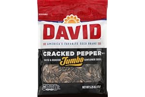 DAVID Roasted and Salted Cracked Pepper Jumbo Sunflower Seeds, 5.25 oz