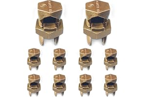 OHLECTRIC Hex Head Copper Split Bolt Connector 6 AWG (10 Pack) UL Listed, Reusable Heavy-Duty Electrical Connector | High Conductivity Electrolytic Copper | for Grounding, Bonding & Direct Burial