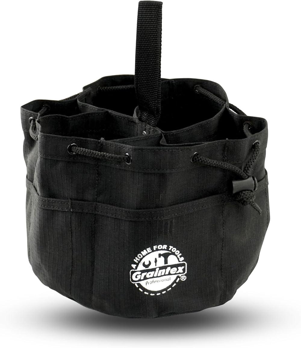 Graintex 18 Pocket Rip-stop Canvas Grab Bag Tool Organizer Pouch Drawstring