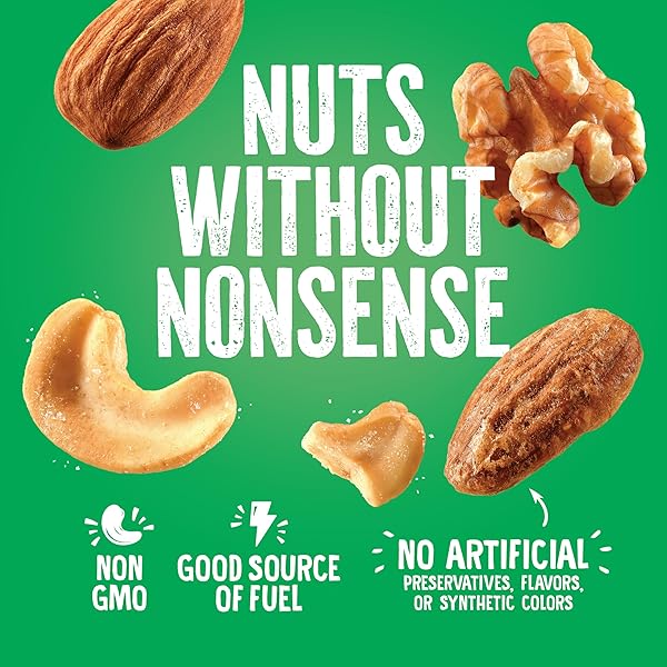 EMERALD NUTS MIXED NUTS VARIETY PACK 18CT (1-PACK) , 100-CALORIE INDIVIDUAL PACKS , FEATURES DRY ROASTED ALMONDS, NATURAL ALMONDS & WALNUTS, AND ROASTED & SALTED CASHEWS