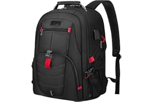 LOVEVOOK Travel Laptop Backpack Waterproof Anti Theft Backpack with Lock and USB Charging Port Large 17-17.3 Inch Computer Business Backpack for Men Women Black