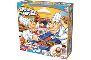 Fotorama Burger Mania Sizzling Build-A-Burger Game, Fast-Paced Conveyor Belt Fast Food Thrill Competition, Develops Fine Motor Skills and Dexterity, for Children Ages 6 and Up
