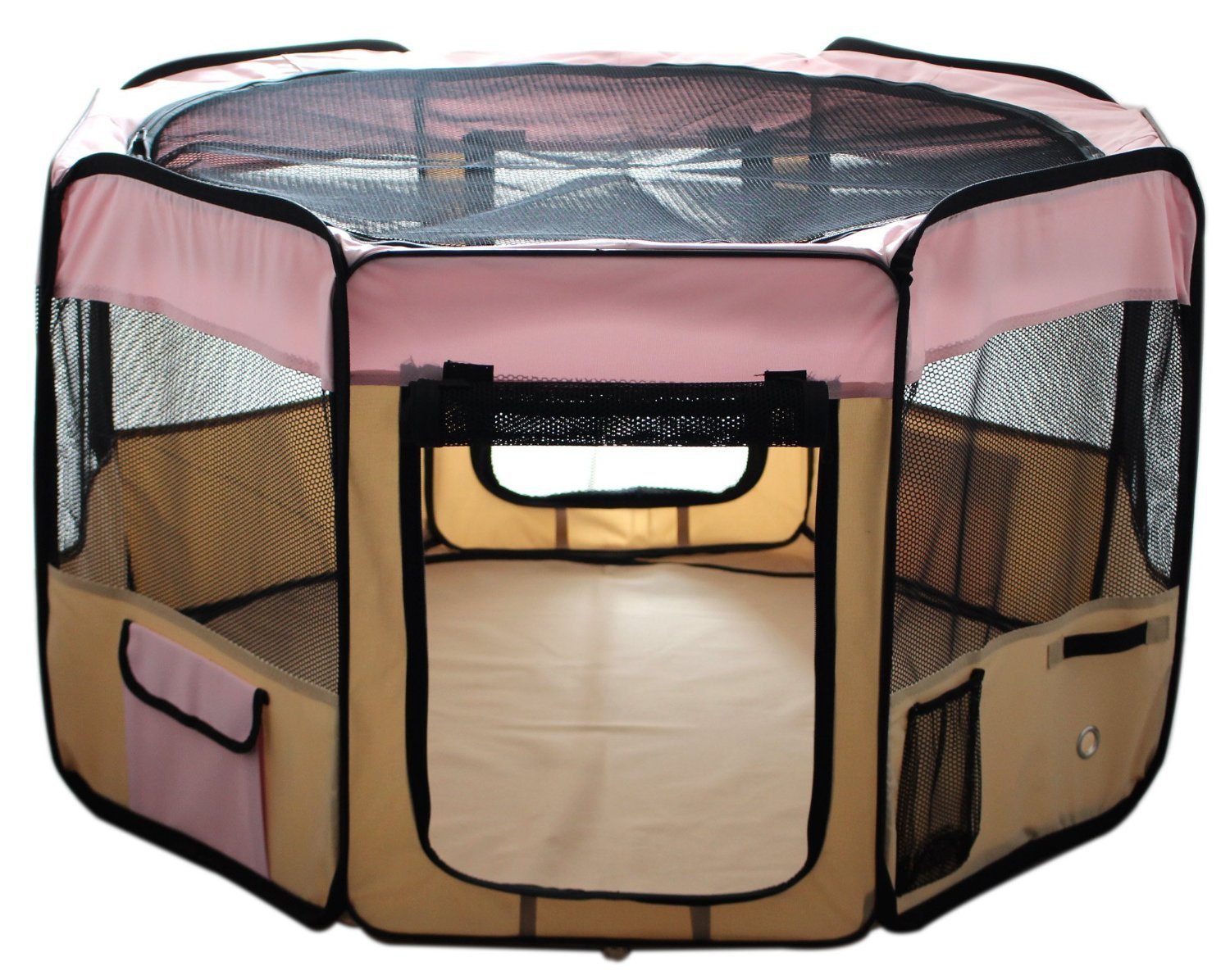 ESK COLLECTION Blue 45" Pet Puppy Dog Playpen Exercise Pen Kennel 600d Oxford Cloth (pink&gray)
