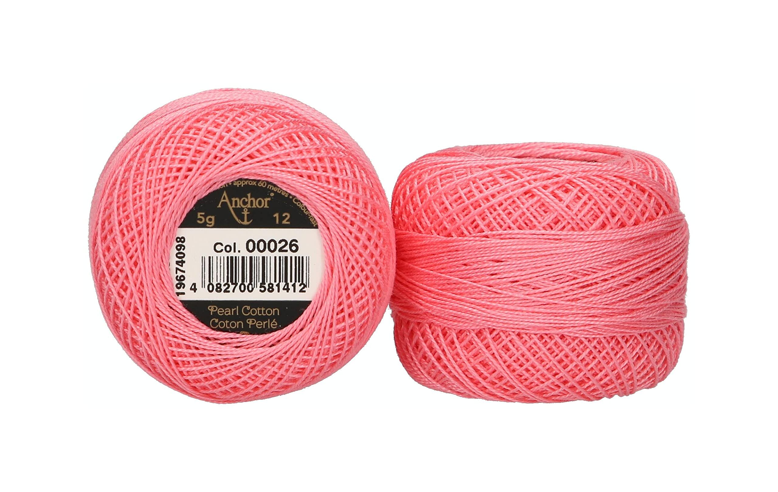 Anchor 4596012-00026 Embroidery Thread, 100% Cotton, 26, Thickness 12, 56 m