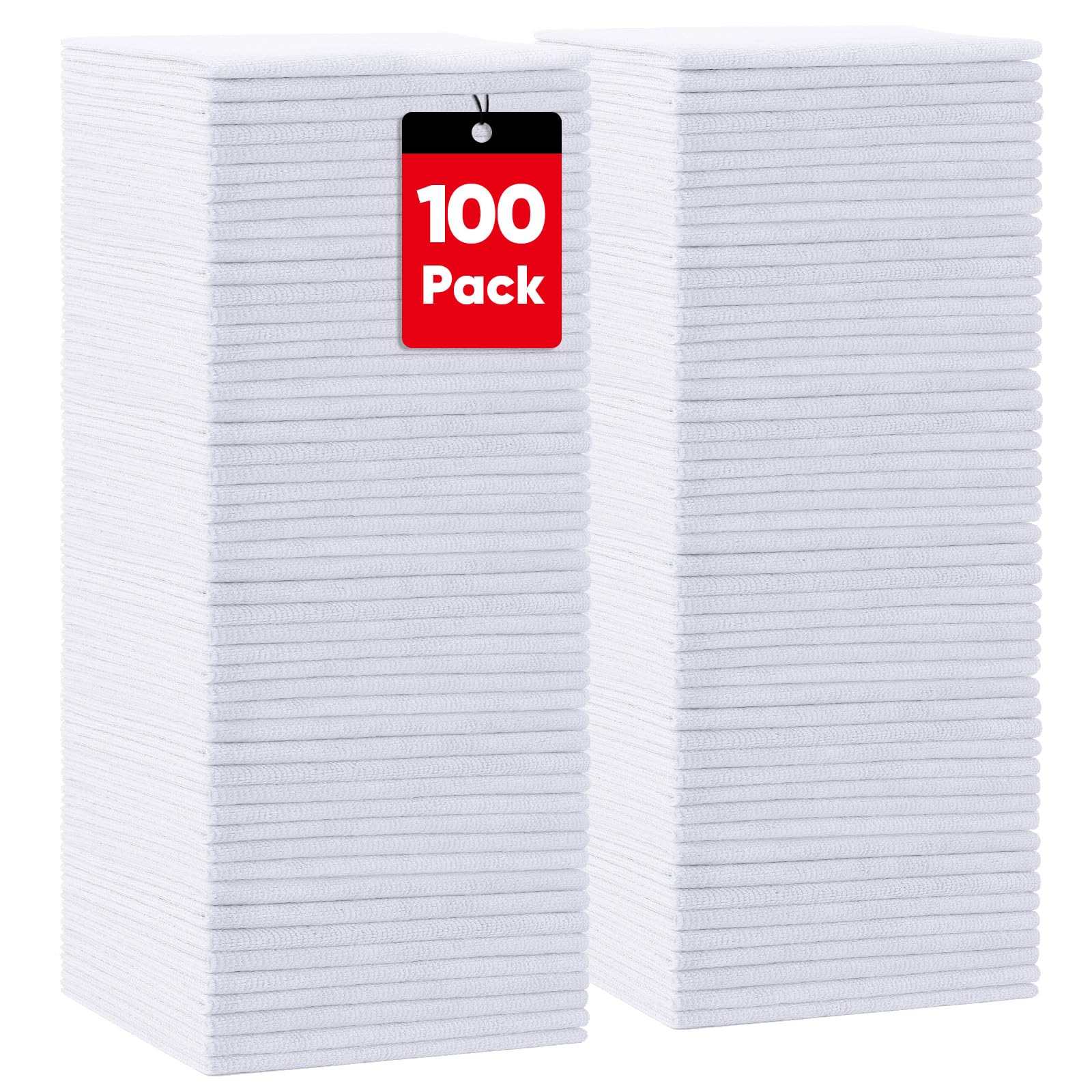 Photo 1 of HOMEXCEL White Shop Towels 100 Pack, Reusable Microfiber Towels for Cars, Bulk Multipurpose Microfiber Cleaning Cloths, Lint Free Cleaning Rags for Car, House and Kitchen, 11.5 x 11.5 inch