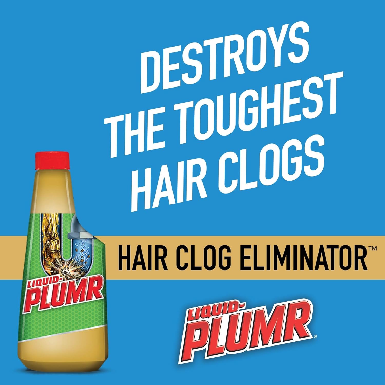 Liquid-Plumr Hair Clog Eliminator Removes Tough Hair Clogs, 16 Fl Oz (Pack of 6): Health & Personal Care