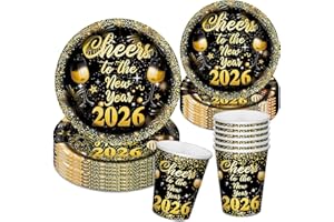 Aisosiks New Years Eve Party Decorations Set Serve 25 New Years Eve Party Supplies 2026 BDTZ Cheers to New Year Decorations 2026