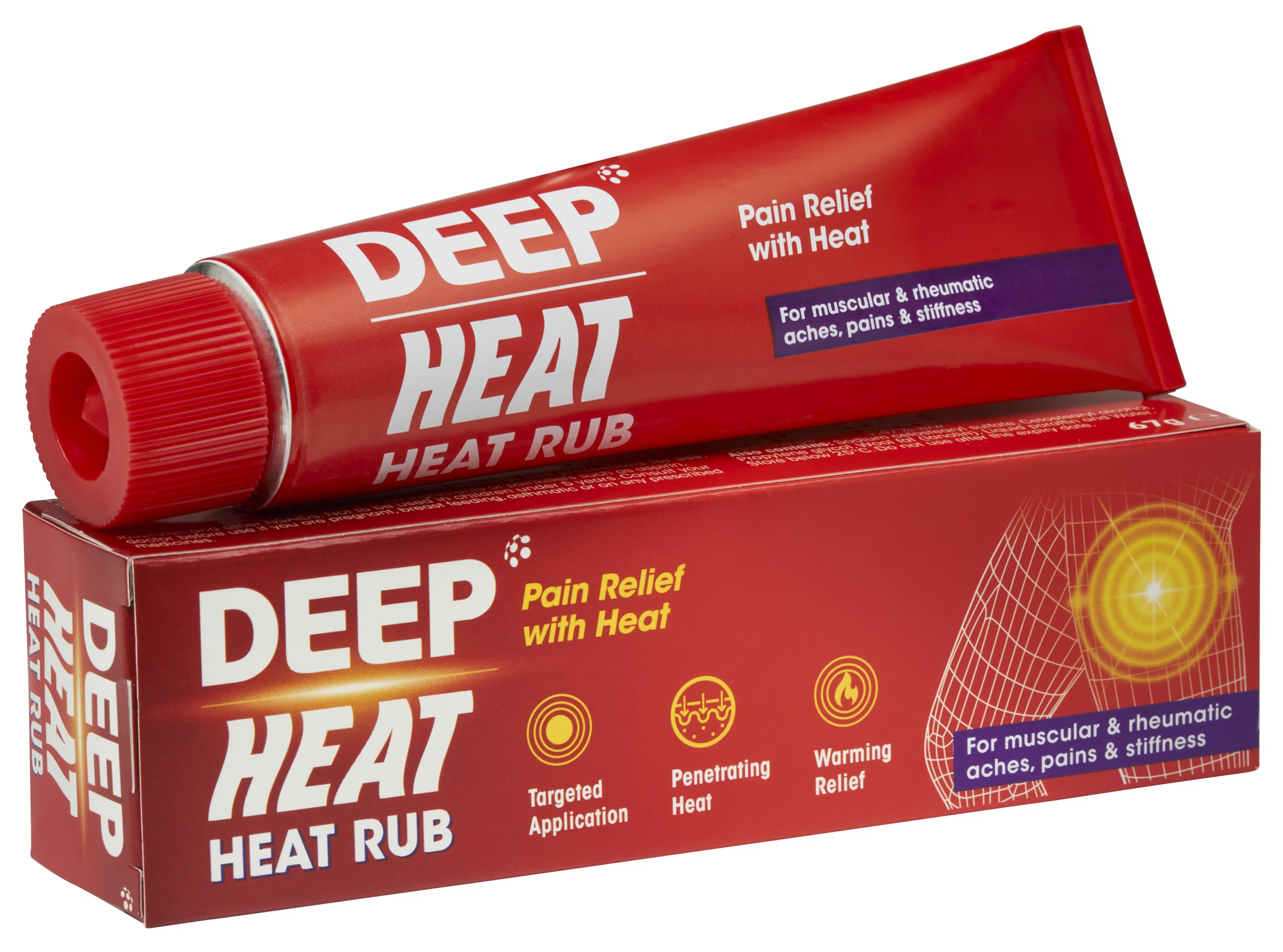 Deep Heat Heat Rub, For Muscular & Rheumatic Aches, Pain and Stiffness, 67g (Pack of 1)