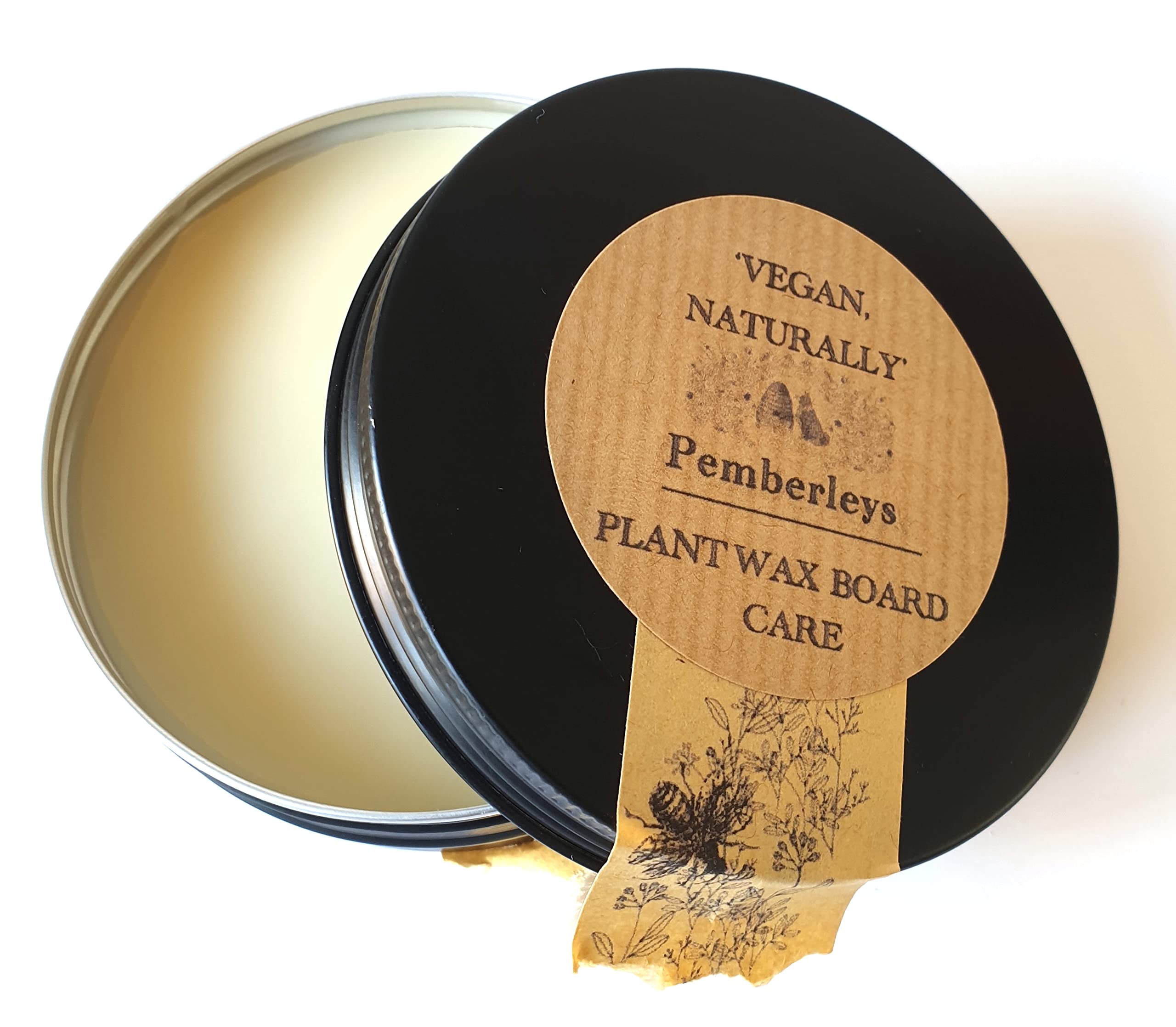 'Bee Natural' & 'Vegan Naturally' All in one Wax Chopping Board Care - Pemberleys of Baker Street (Plant Wax, 100ml)