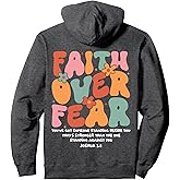 Faith Over Fear Christian Groovy Retro Men Women Kids Pullover Hoodie