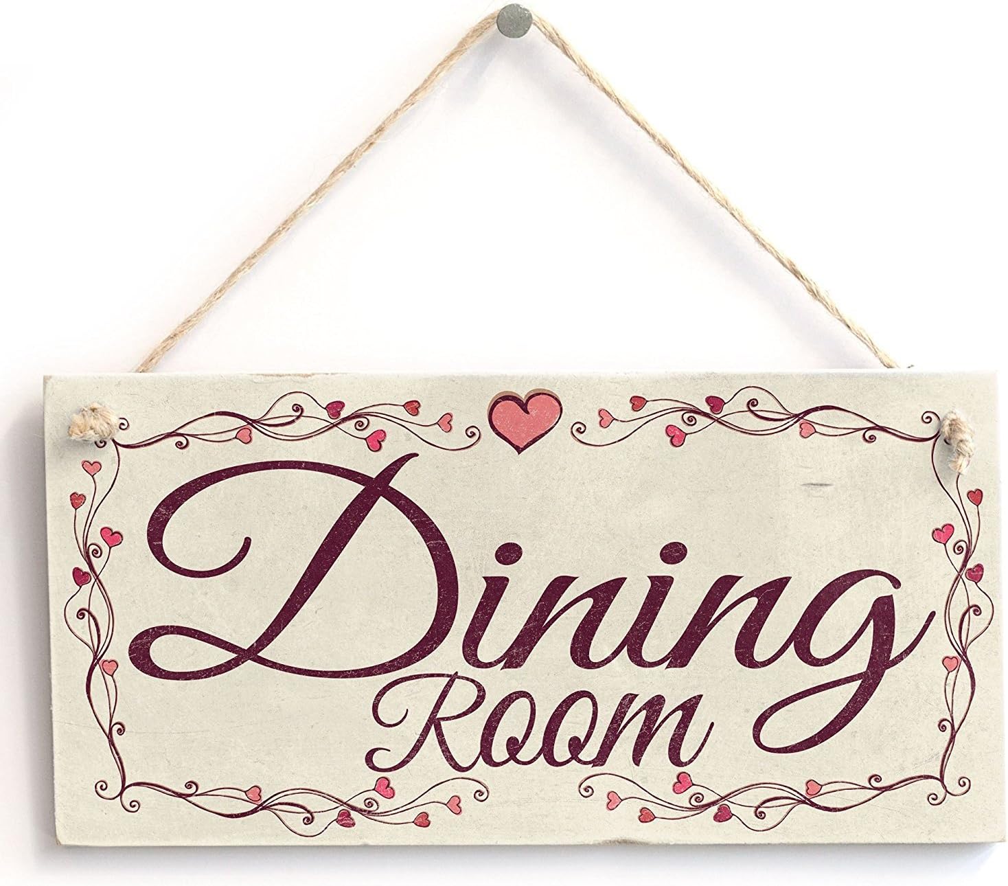 Meijiafei Dining Room - Heart Design PVC Sign/Plaque 10"x5"