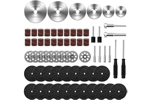 NIANNIAN 66Pcs Cutting Wheel Set for Dremel Rotary Tool 20Pcs Resin Cutting Discs 6Pcs HSS Circular Saw Blades 10Pcs 545 22mm Diamond Cutting Wheels 20Pcs Sanding Drum 8Pcs Shank and 2Pcs Screwdrivers
