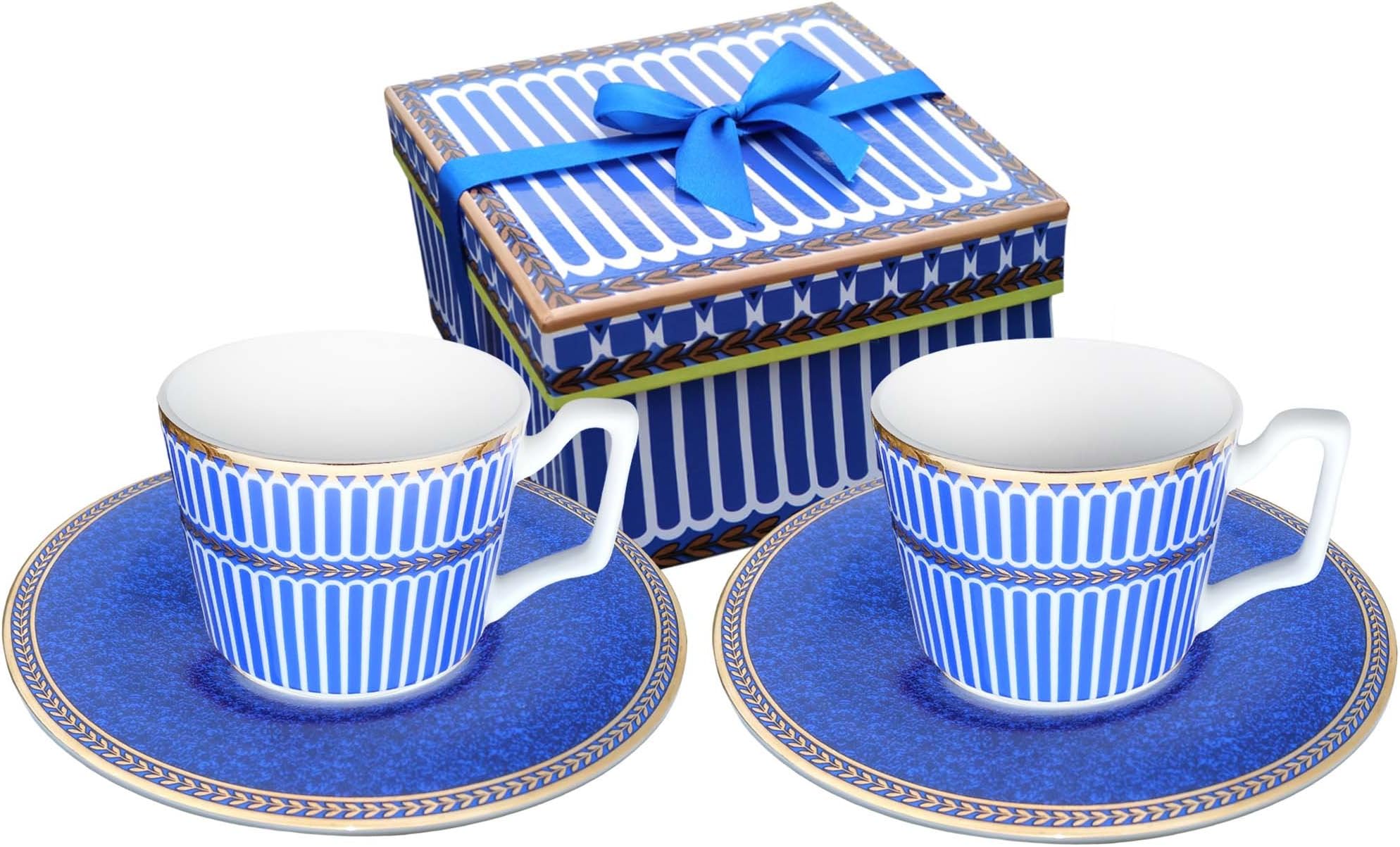Paris style Classical Tea cup and Saucer, Bone china,set of 2