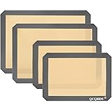 Silicone Baking Mat Set of 4-2 Half Sheet (11-5/8" x 16-1/2") 2 Quarter Sheet (8-1/2" x 11-1/2")，100% Non-Stick Reusable Food
