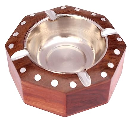 ITOS365 Handmade Wooden Ashtray for Men Home Office Car Gifts
