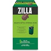 Zilla Aquatic Reptile Internal Filter for Turtles and Amphibians, Medium | Aquarium filter with carbon filter cartridge, protective grate, suction cup setup, supports beneficial bacteria