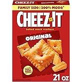 Cheez-It Cheese Crackers, Baked Snack Crackers, Lunch Snacks, Family Size, Original, 21oz Box (1 Box)