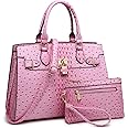 Dasein Women Handbags and Purses Ladies Shoulder Bag Top Handle Satchel Tote Work Bag with Matching Clutch