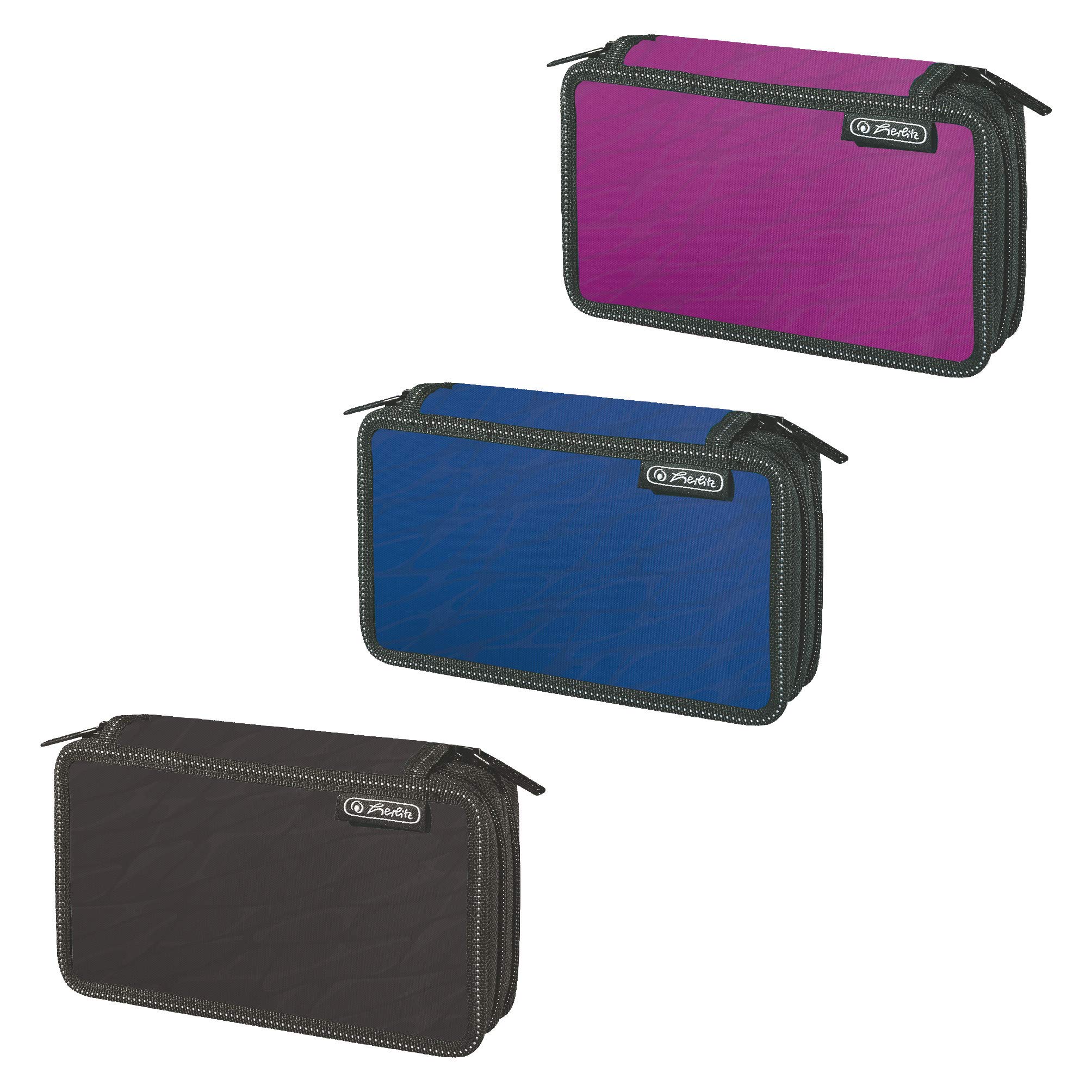 Herlitz Doppeletui Wild Print, 23 teilig, Farbig Sortiert Pencil Cases, 19 cm, Multicolour (Uni Sortiert)