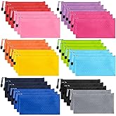 EOOUT 35pcs Pencil Pouch Bulk, 9.3x4.7 Inches Small Zipper Pouches for Bill Office School Supplies Cosmetics Travel Accessories in 12 Colors