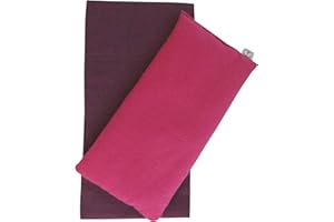 Peacegoods Eye Pillow w/Cover - Gift Set - Unscented Flax - 4 x 8.5 - Washable - Soft Cotton Flannel - Soothing Relaxing - fuchsia pink mulberry maroon