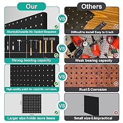 Hogurity Peg Board, 4 Pack Metal Pegboard Panels