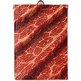 Steak Meat Pattern Blanket Gifts for Women Girls Kids, Soft Warm Lightweight Flannel Funny Realistic Beef Steak Throw Blankets for Bedroom Living Room Home Sofa Home Decor 50" x 60"