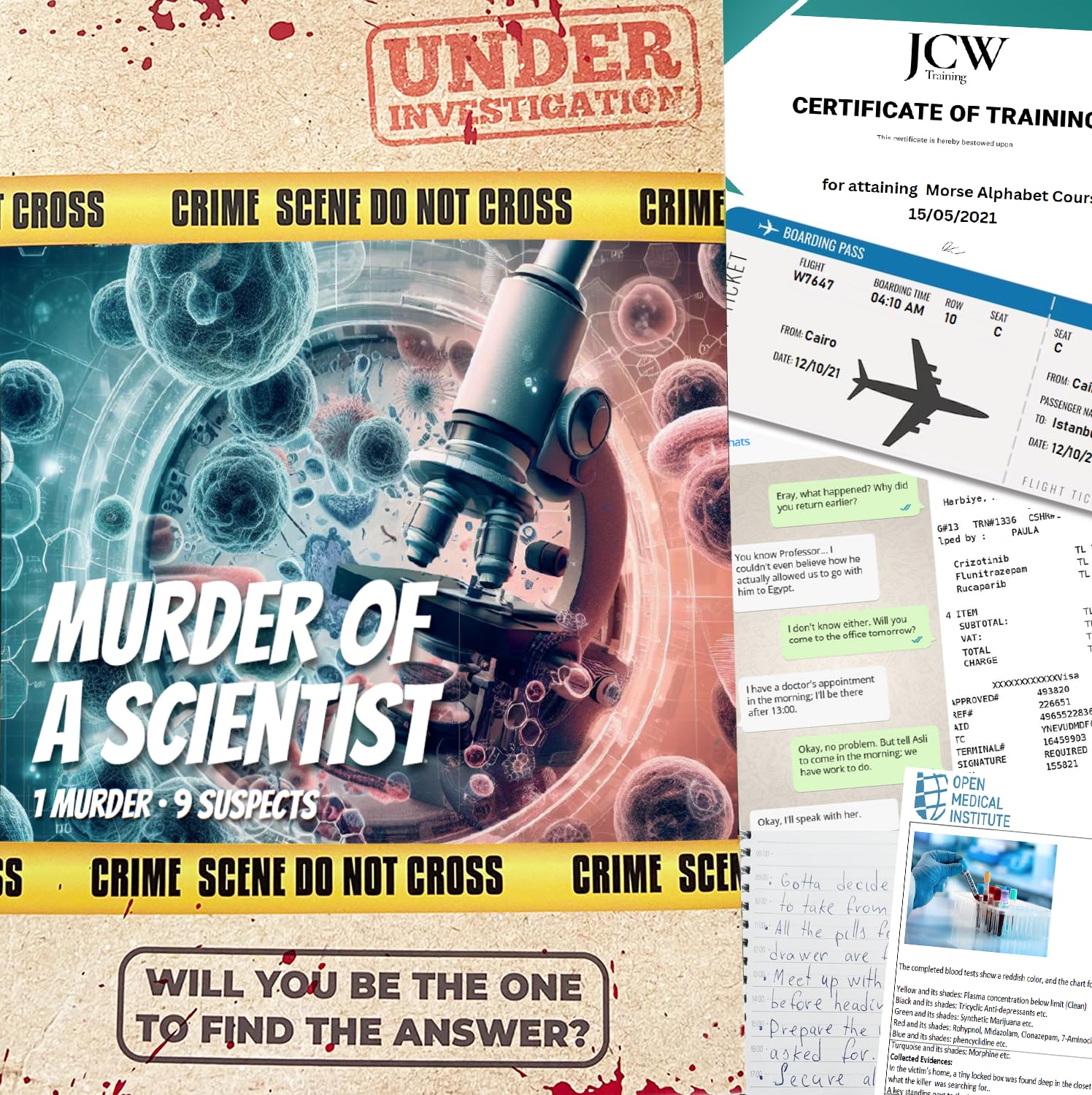 cardly MURDER MYSTERY CASE FILE - UNSOLVED COLD CASE FILES INVESTIGATION DETECTIVE GAME CLUES/EVIDENCE - SOLVE THE CRIME - FOR INDIVIDUALS, DATE NIGHTS & PARTY GROUPS (MURDER OF A SCIENTIST)