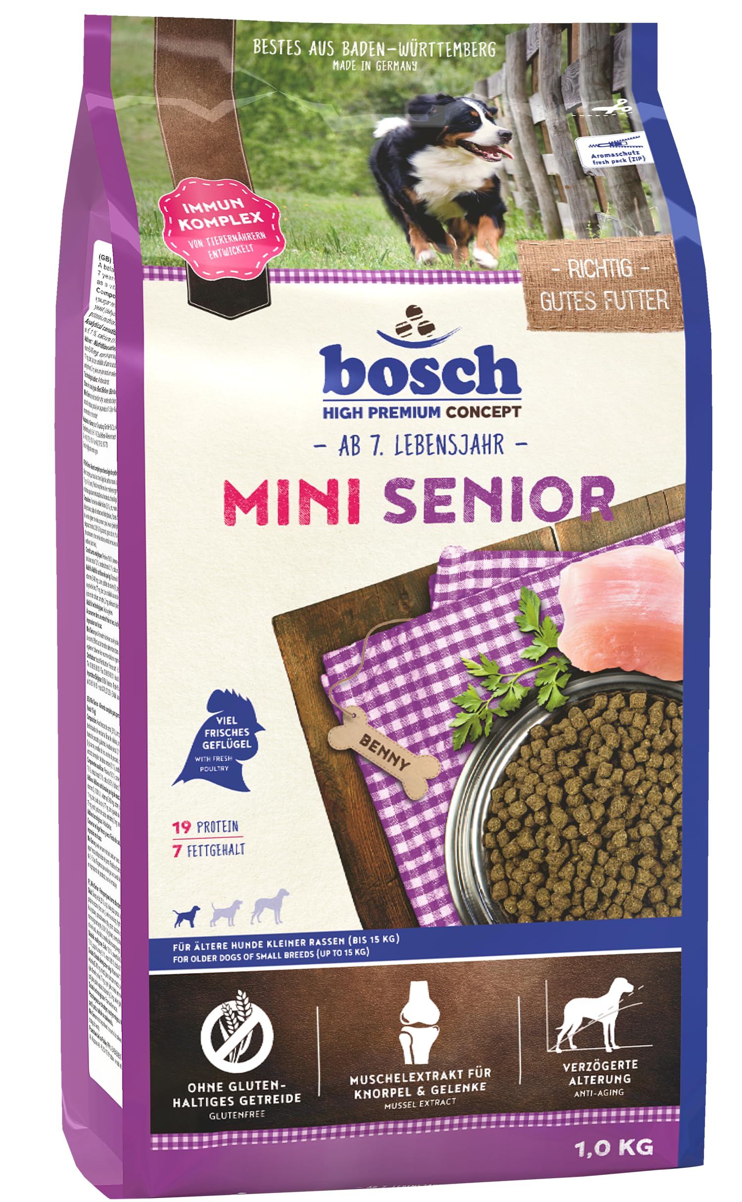 bosch Pet Food HPC Mini Senior Dry dog food for older dogs of small breeds, 3.00 kg