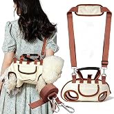 YAODHAOD Hands Free Dog Backpack Carrier for Small Dogs, Breathable Pet Carrier with Adjustable Straps,Portable Shoulder Carrier Sling Backpack for Hiking, Camping, Walking, Cycling (Brown, L)