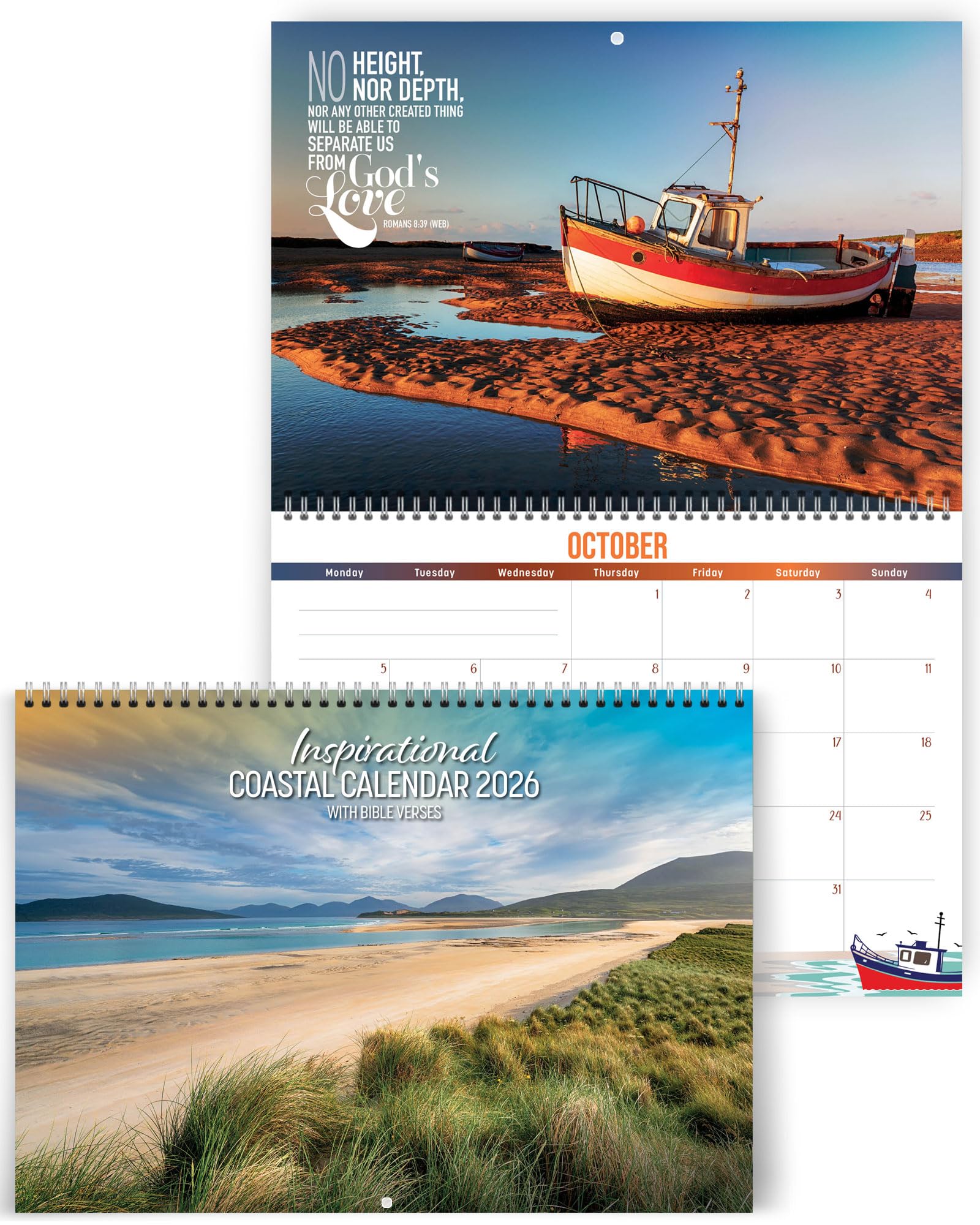 Christian Calendar 2026 - Inspirational with Bible verses. Perfect as a religious calendar 2026 UK or as a Christian gift, by Just Cards Direct