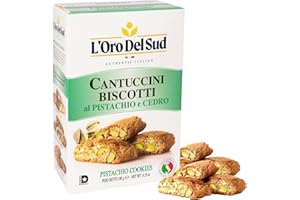 L'Oro Del Sud Pistachio and Cedron Biscotti, Cantuccini d'Abruzzo, Italian Cookies Madewith Real Quality Ingredients, 180 G, 6.3 oz. Gourmet Cookies