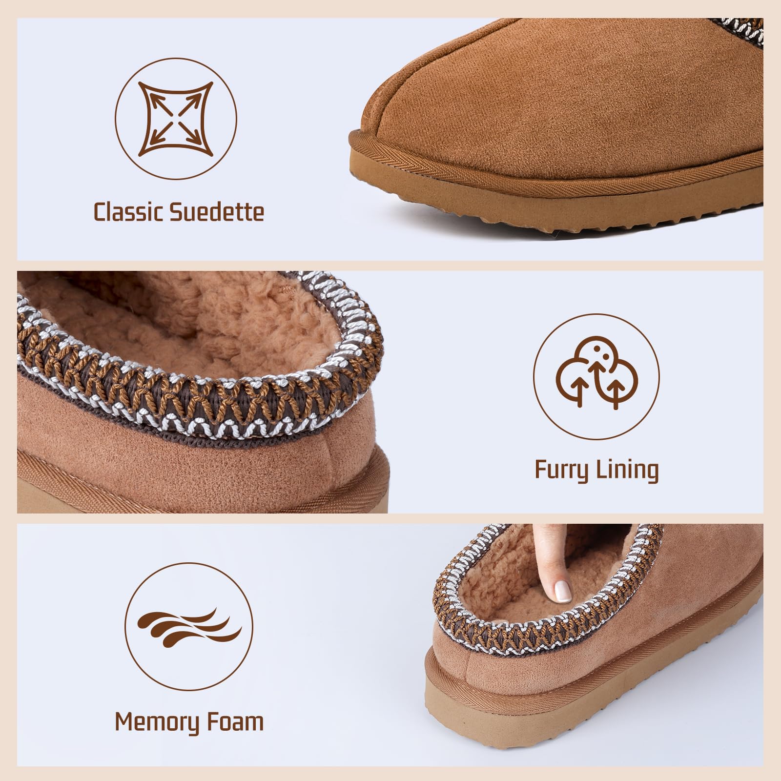 Gdazzio Women's Slippers Fuzzy Cozy Short Ankle Shoes Indoor and Outdoor Mules Furry Warm House Slippers for Woman Cute Fluffy Clogs