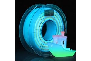 ISANMATE 3D Printer Filament, Glow in The Dark Filament Multicolor, Pla Filament 1.75 mm Green, Blue, Red, Dimensional Accuracy +/- 0.03 mm, 1KG/Spool