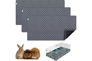 CIMIYCOB Guinea Pig Cage Liners, Washable Guinea Pig Bedding for Midwest Cage 3 Pack 49"X24", Reusable & Anti Slip & Waterproof, Absorbent Guinea Pig Pee Pad for Small Animal, Rabbit, Bunny, Chinchilla