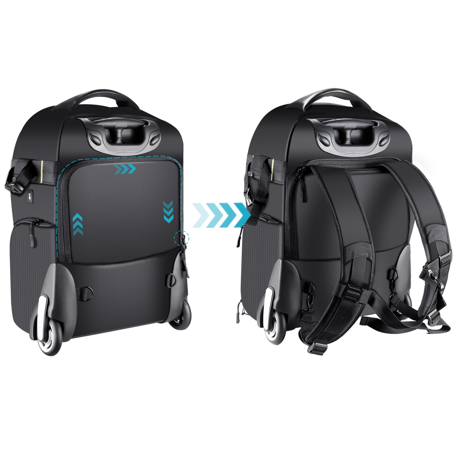 neewer convertible rolling camera backpack
