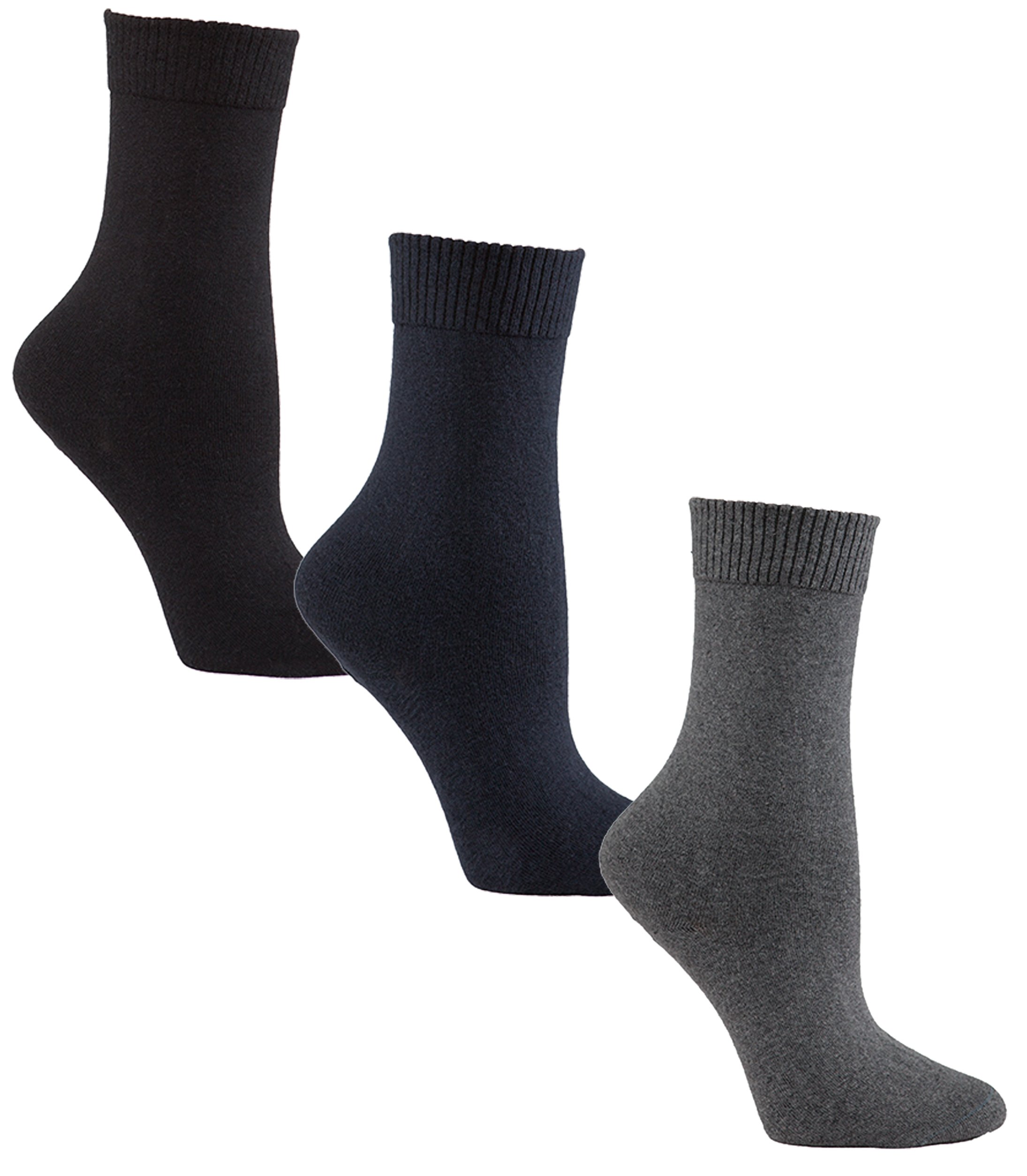 Diabetic Socks Womens White Ankle 3 Pack Seamless Toe