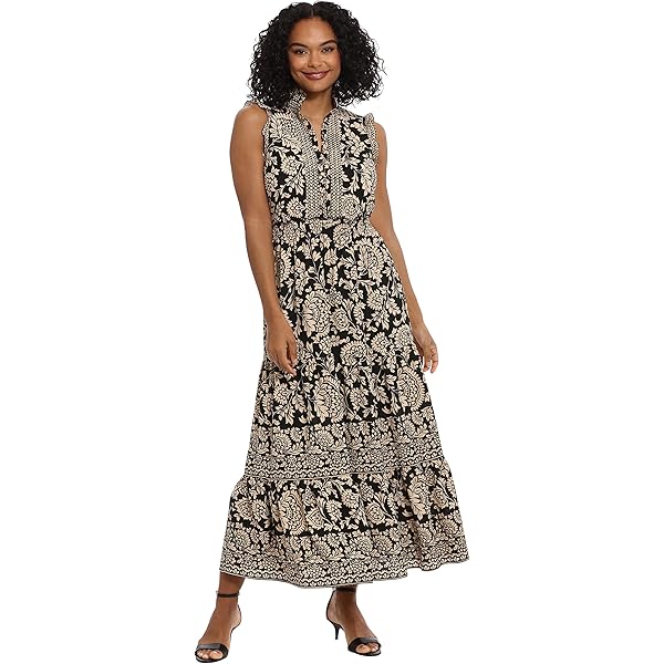 London Times Women's Dresses Women's Flutter Sleeve Tiered Maxi - Ruffle  Neck Elastic Waist - Wedding Guest Dress, Black, Large at Amazon Women's  Clothing store