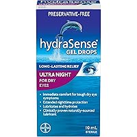 hydraSense Ultra Night Gel Eye Drops - Preservative Free Eye Drops For Dry Eyes, Immediate Comfort And Dry Eye Relief, Extend