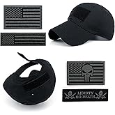 Loneshark Tactical Military Mens Camo Baseball Hat with American Flag Skull Patch Patriotic Operator Camouflage Cap for Women