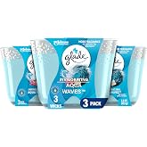 Glade Candle Aqua Waves, Fragrance Infused with Essential Oils, Air Freshener, 3-Wick Candle, 6.8 Oz, 3 Count