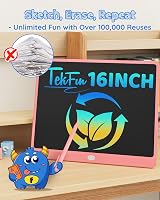 TEKFUN 16inch LCD Writing Tablet for Kids and Adults Pink with Stylus Lanyard view 7