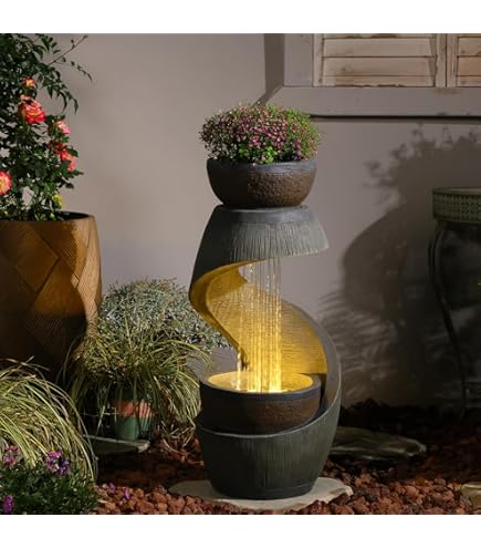Fontaine 3個セット Alpine Corporation 11-in H Resin Water Tabletop Outdoor Fountain