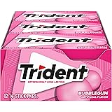 Trident Bubblegum Sugar Free Gum, 12 Packs of 14 Pieces (168 Total Pieces)