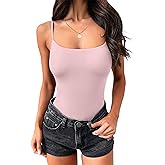 ANRABESS Tank Tops for Women Square Neck Adjustable Spaghetti Strap Double Lined Camisole Tops Summer Basic Cami Shirts