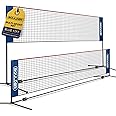 Boulder Badminton Pickleball Net - Height Adjustable Portable Net for Kids Volleyball, Tennis and Backyard Games - Easy Setup Outdoor or Indoor Sports Net with Poles