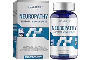 DQQI Nerve Savior for Neuropathy, 120 Capsules with 600mg Alpha Lipoic Acid, Benfotiamine & B12, for Discomfort in Feet, Hands, Legs, Back & Neck