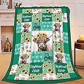 citari Highland Cow Blanket Highland Cattle Decor Throw Blanket Gifts for Girls Boys Lovers Super Warm Soft Plush Lightweight Fleece Flannel Bedding Blankets for Kids Adults Women Men 50"X40"
