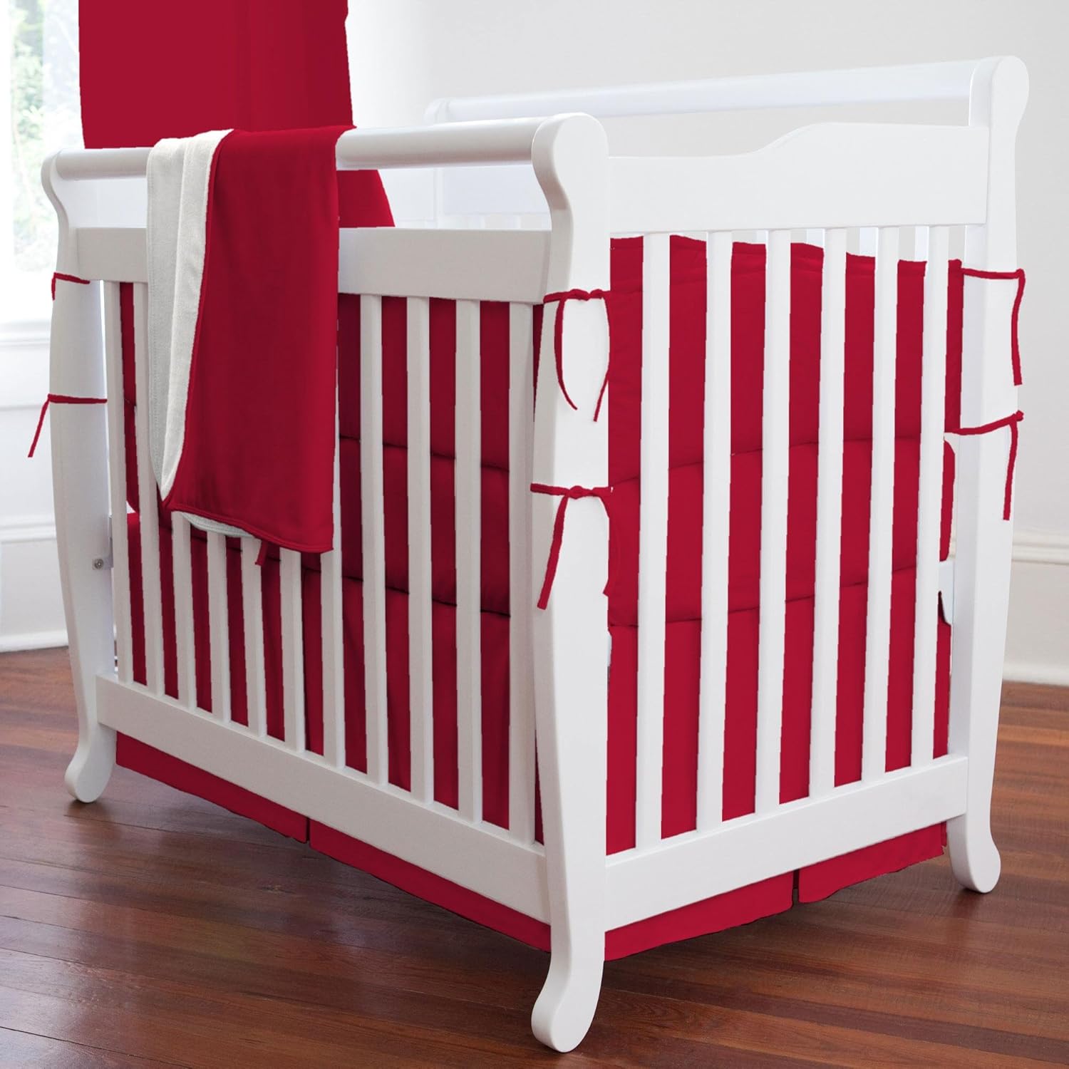 red crib bumper