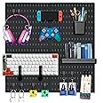 Peg Board, Pegboard Kit Wall Organizer Panels, Black Pegboard Wall Organizer with Bins Hooks Shelves for Home, Craft Room, Garage Tool Storage, Kitchen, Workshop, Tool Organization